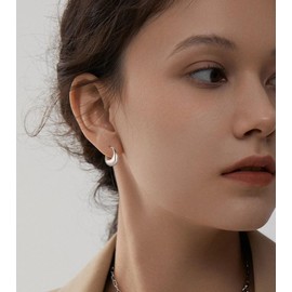 YL Hoop Earrings for Women 925 Sterling Silver Hoops Huggie Earrings for Mum Girlfriend Wife(19.5MM)