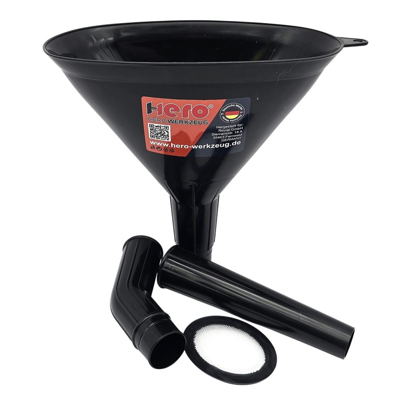 Hero Angled / Straight Funnel with Strainer Oval Oil Funnel