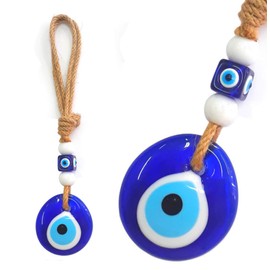 Perlin Nazar Boncuk Boncugu Turkish Blue Eye Evil Eye Wall Hanging 24 cm Ornament Amulet Decoration Home Decor Protection Blessing Gift Glass Beads Pendant