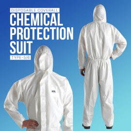 DTS PROTECT Disposable Overalls. Chemical And Biological Protection Hazmat Suit Type 5/6B. Work Wear For Men And Women. (3XL)