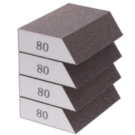 sourcing map 4pcs Sanding Sponge Blocks 180-220 Grit Sanding Sponge with Angled Edge 4"x2.8"x1", Washable and Reusable Foam Sanding Block for Polishing Kitchen Metal Wood Drywall Home