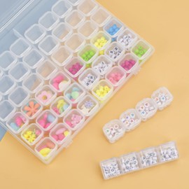 jinlaili Plastic Storage Box, 56 Compartments Tool Box, Storage Boxes, Embroidery Sorting Box, Clear Assortment Box, Jewellery Organiser for Nails, Rhinestones, Beads, DIY Crafts