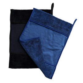 Neko Friend Microfiber Towels for Cars Wash Drying 700GSM Thick Super Absorbent for Interior & Exterior Lint Free, Streak Free, Pack of 2 (Black×Royal Blue, 11.81×15.74Inches)