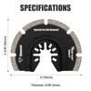Vearter 4PCS Diamond Multi Tool Blade, 76mm Semi Circle Universal