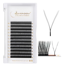 YY Eyelashes, YY Lashes, Y Eyelash Extension, Y Eyelash Extension, 2D Lashes, Volume Eyelashes, YY Premade Fans Eyelash Extensions by Lunamoon (0.05D/8-15 mm/Black)