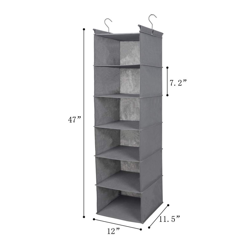 MAX Houser 6 Tier Shelf Hanging Closet Organizer, Closet Hanging