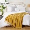 BATTILO HOME Gold Chenille Throw Blanket for Couch, Decorative Fringe