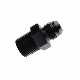 smileracing Black 3/8 NPT to 6AN Adapter Straight Pipe Thread to 6 AN Flare Fitting