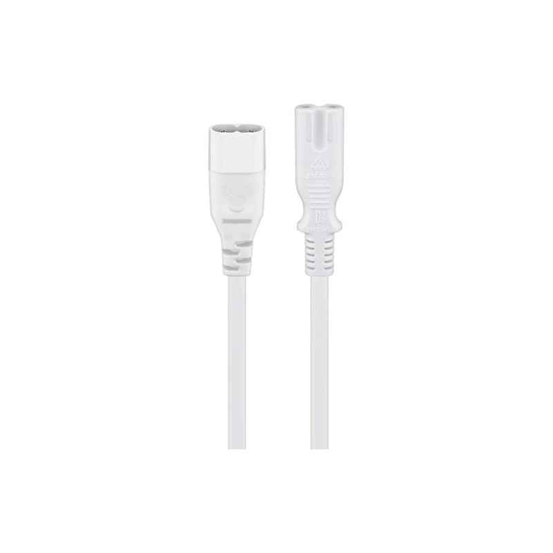 Goobay 97200 Verlängerungskabel C7/C8, 2 m, Weiß