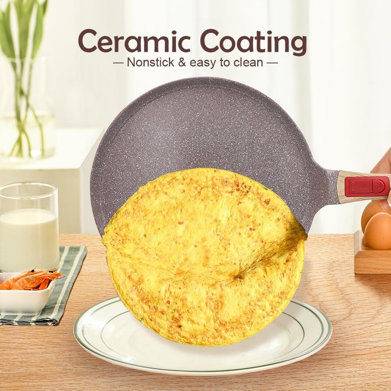 RANX INGST Crepe Pan 25 cm with Removable Handle, Brown