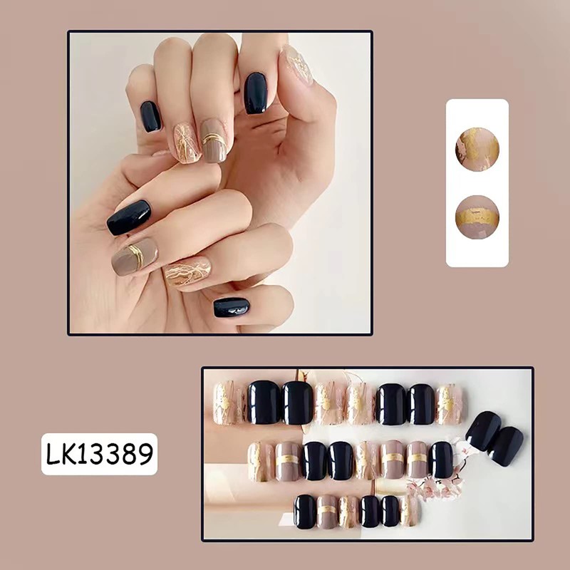 Domiya Nail Tip, 3D Nails, 24 Pieces, Short, Very Short,