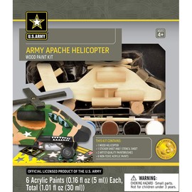 Works of Ahhh... Craft Set - U.S. Army Apache Helicopter Wood Paint Kit