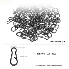 NEWSHOT Multi Quick Change Clips for Carp Fishing Tackle Swivels Rings Rigs Links (Pack of 30)