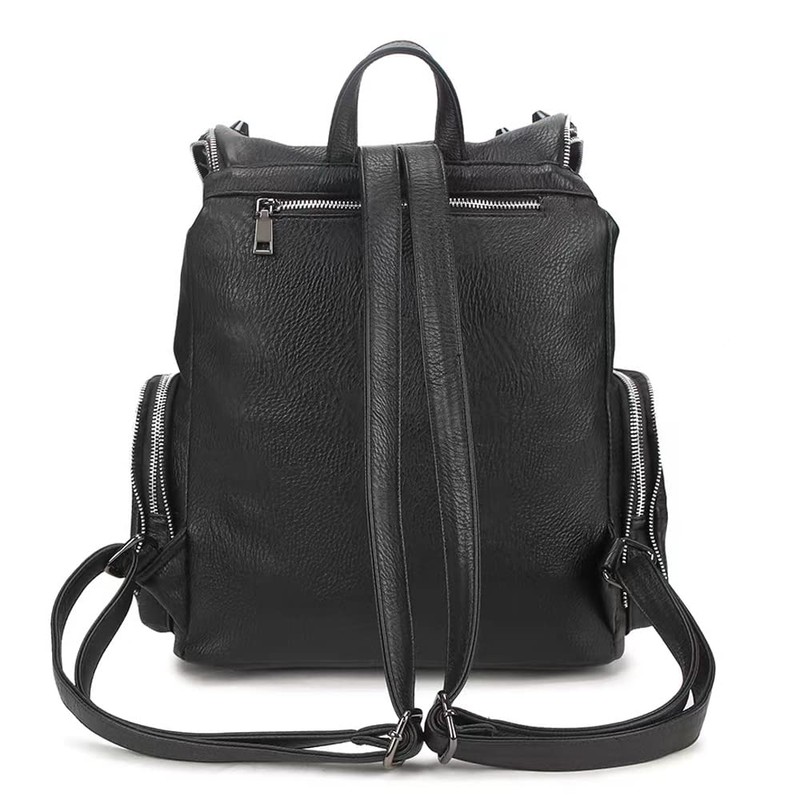 Downupdown ​Studded Backpacks for Women and Men Leather Flap Rivet