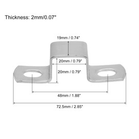 QUARKZMAN U Shaped Connector Clamp 20 mm x 20 mm 304 Stainless Steel Rod Safety Bracket Brackets for Door Window Shed Closed Rod Holder Strut Channel Pack of 1