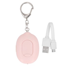 Personal Safety Alarm 130dB Alarm Sound LED Flashlight Fast Charging Versatile Personal Alarm Keychain for Women Girls Pink