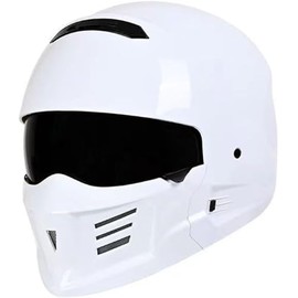 ECE/DOT-geprüfter Retro-Integralhelm für Erwachsene, Unisex-Straßen- und Touring-Motocrosshelm mit Visier, Ganzjahres-Sturzhelm I,S=55-56cm