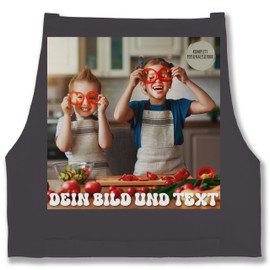 Geschenk mit Namen personalisiert by Shirtracer - Apron - Adult - Your Picture or Photo and Text Cooking Gift, 02 Anthracite