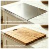 Stainless Steel Cutting Board with L-Shaped Lip & Silicone Pads,