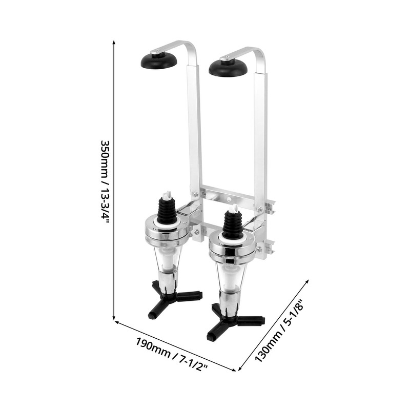 QWORK® Double Head Dispenser Wall Mounted Bottle Holder Aluminum Alloy