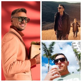 SOPHILY 2 Pack Full Aviator Reader Sunglasses for Men Women, Chic Oversized Womens Mens Sun Reading Glasses Outdoor NON BIFOCAL, Black & Tortoiseshell, +3.00