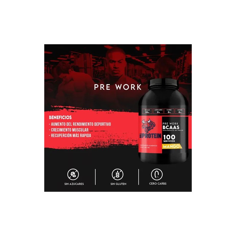 Aminoácidos Bcaas Bull Protein 1kg 100 Servicios Sabores