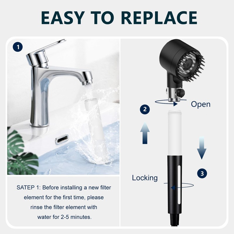 sieloonger Shower Filter Compatible with PWERAN Shower Head Filter System