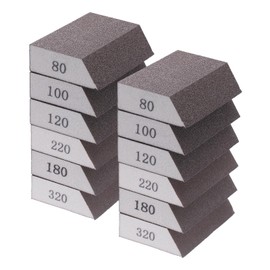 HARFINGTON 2Sets Sanding Sponge Blocks Set 80/100/120/180/220/320 Grit Sanding Block 4"x2.8"x1", Washable and Reusable Foam Sanding Block for Polishing Kitchen Metal Wood Drywall Home
