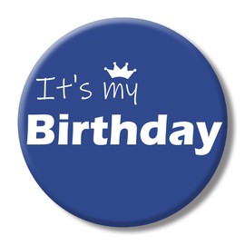 Birthday Pin, It's My Birthday Pin, Birthday Girl Pin Birthday Boy Pin, Happy Birthday Pin for Women Men, Birthday Button for Boys Girls, Button Pin Birthday Gifts Party Decorations Supplies (Blue)