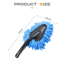 Flaconi 2 x Car Duster for Car, Cleaning Brush with Handle, Super Fine Microfibre Duster Car for Cleaning Car Interiors and Cracks, Suitable for Car, Bike, Motorhome (Blue)