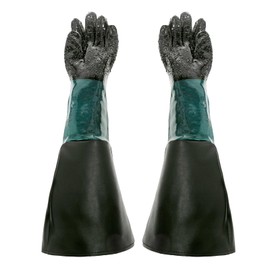 IVWNNN Sandblasting Gloves 23.6" Heavy Duty Rubber Sandblasting Gloves for Sandblast Cabinet With Particle Palm