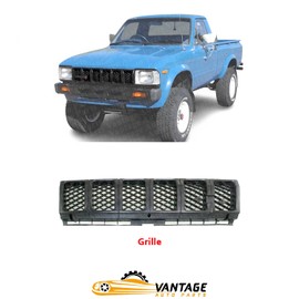 Vantage Auto Parts - Front Grille Compatible with Toyota Pickup 1982-1983 | DIRECT REPLACEMENT | Painted Black Shell and Insert | Plastic | 5310095119 | TO1200111