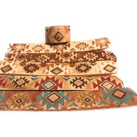 Sedona Boho Braided Leather Ponytail Wrap with Flat Elastic Hair Accessory Gift Idea for Women and Men with Long Hair (Brown White)