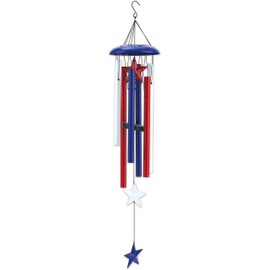 Sunset Vista Designs 94485 Outdoor Americana Metal Wind Chime, Blue, 36 x 6.5