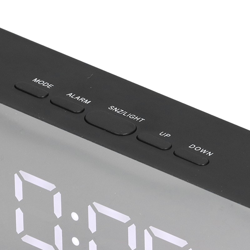 LED Mirror Alarm Clock Rectangular Digital Clock with Temperature Display