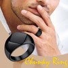 Bestyle Cool Black Signet Rings Square Shape Stainless Steel Big