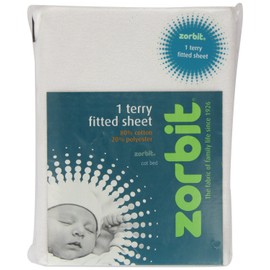 Zorbit Terry Cotton Rich Fitted Sheet Cot Bed (White)