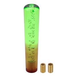 INFINAUTO Round Crystal Shift Knob, 20cm Universal for Automatic and Manual Vehicle Gear Shifter Knob with 2 Adapter Acrylic Green Brown, 1 Set