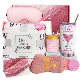 iAOVUEBY Daughter Gifts from Mom, Valentines Day Gifts for Daughter, Birthday Gifts for Daughter from Dad Mom, Daughter Gift Ideas, Care Package for Daughter Gifts Basket, Presents for Daughter with Blanket