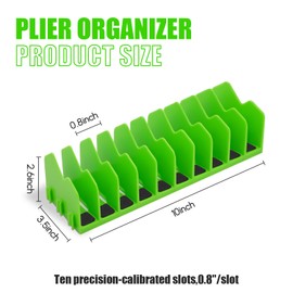 Eikovia 2 Pack Pliers Organizer Storage Rack, Plier Organizer for Toolbox, 20 Slots Tool Boxes Drawer Storage for Cutters Tools with Non-Slip Rubber Base,Green
