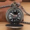 Realpoo Bronze Hollowed Out Eagle Quartz Men's Pocket Watch, Arabic