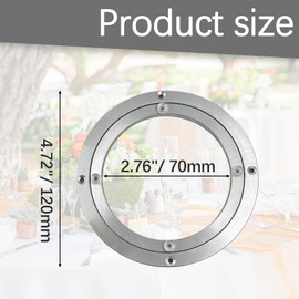 Hordion Lazy Susan Bearing Heavy Duty, 4" Aluminium Alloy Turntable Bearing Swivel Plate Round Rotating Turntable Hardware for Dining Table Kitchen