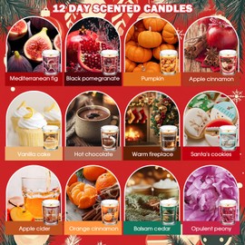 SCENTORINI Scented Candle, 50g*12 Scents with Surprise Holiday Natural Soy Candle, Gift Box Set for Outdoor Home, Party Decoration