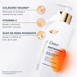 Dove Sérum Corporal en Crema Tono Uniforme con Niacinamida que reduce las manchas oscuras y humecta profundamente 400 ml                              