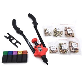 XKMT- Knob Type Riveting Nut Gun 360mm 14" 60pcs Rivet Nut Gun Kit Rivnut Setting Tools Setter Tool Hand Blind Riveter