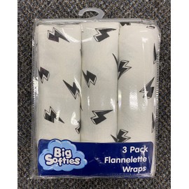 Big Softies Flannelette Wrap 3 Pack, 90 cm x 90 cm Size
