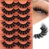 7 Pairs Faux Eyelashes, Fluffy False Eyelashes, 20mm Full Wispy