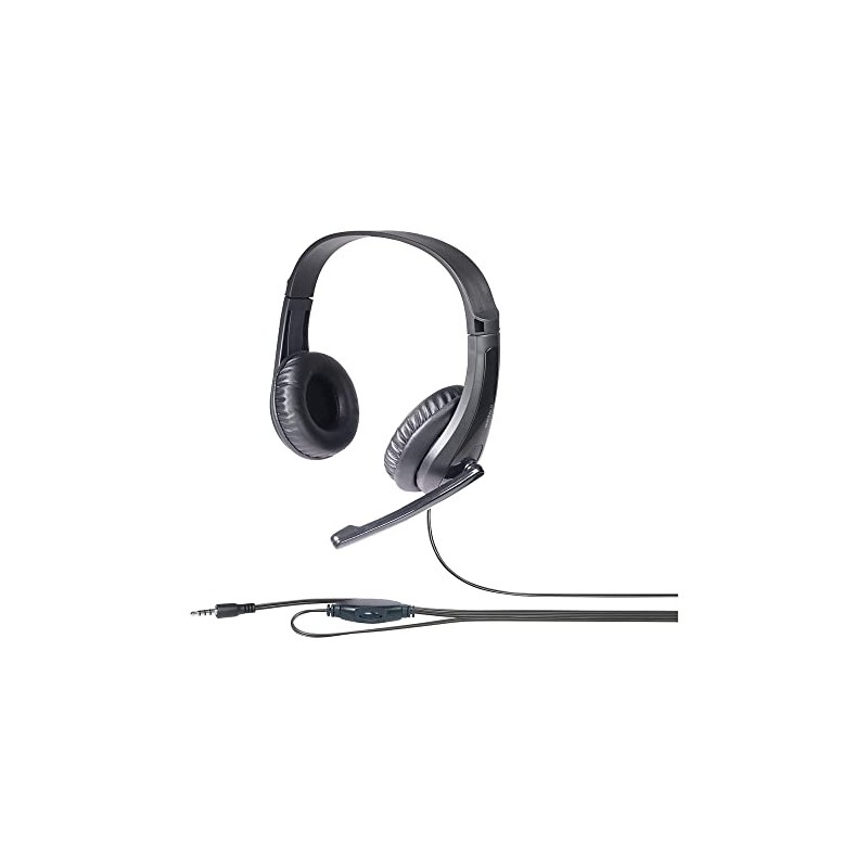 BUFFALO BSHSHCS115BK PC Headset, 4 Pole Connection, Antibacterial Resin Headband