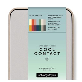 schlafgut Cool Contact Microfibre Fitted Sheet up to 100 x 200 cm Grey Light Cooling Cold
