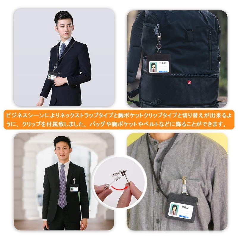 RJ-Sport Badge Holder with Retractable Reel, Clip Strap, Chest Pocket